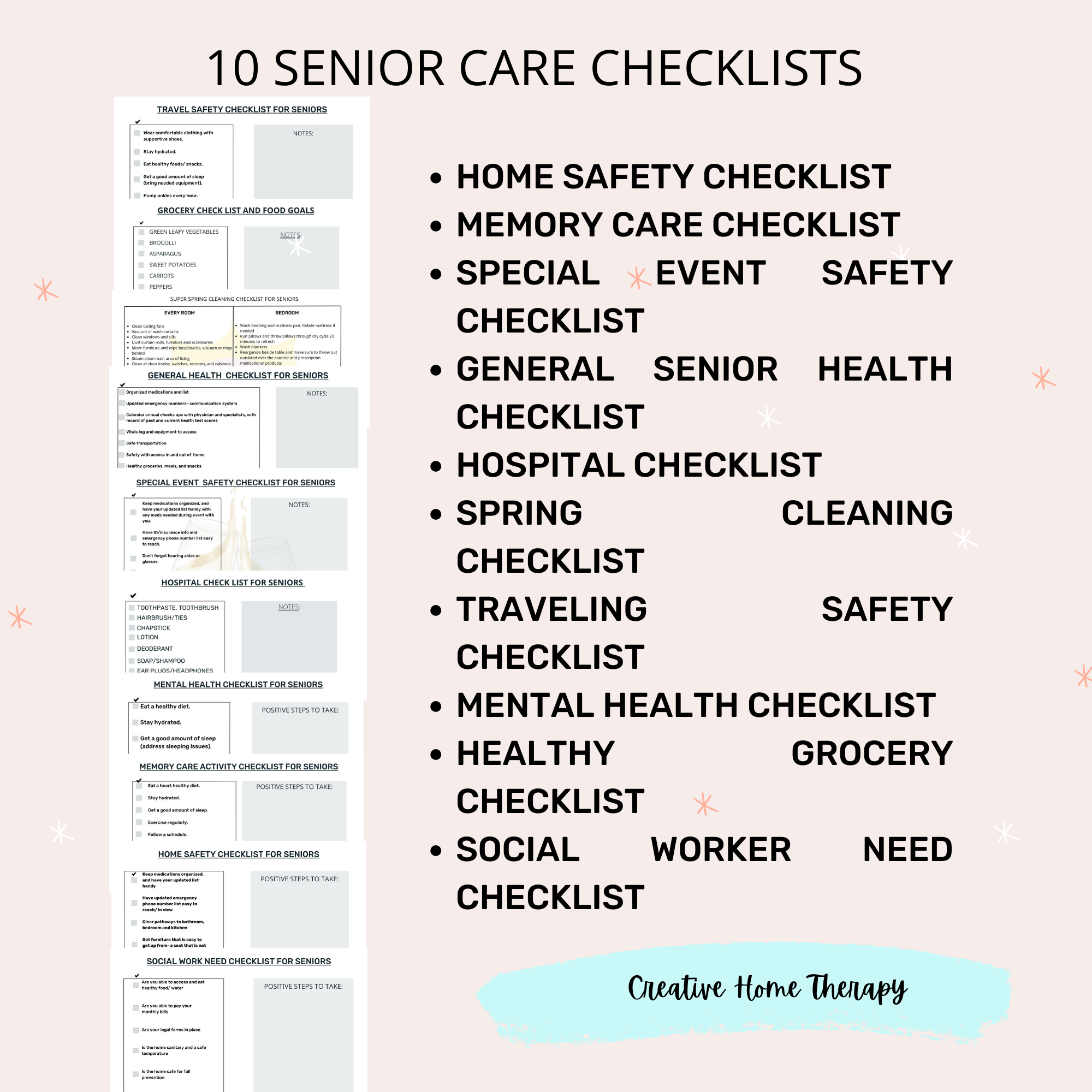 Senior Care Printable Health Packets - Creative Home Therapy